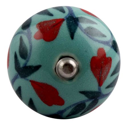 Sea Green Flower Ceramic Wine Stopper
